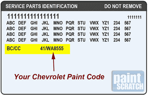 gm truck color chart