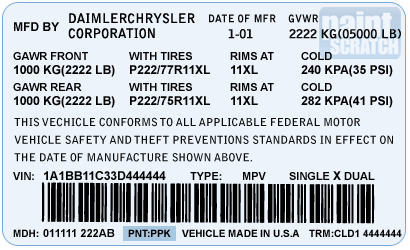 Chrysler Touch Up Paint | Color, Code, and Directions for ... hid wiring diagram for 06 ram 